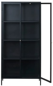Czarna metalowa witryna 90x190 cm Carmel – Unique Furniture
