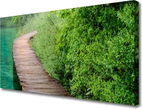 Obraz canvas Drewniany Mostek w Lesie