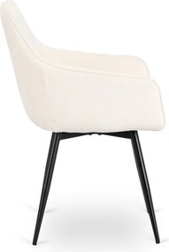 Krzesło Tapicerowane Obrotowe do Salonu LARISA Kremowe Nowoczesne