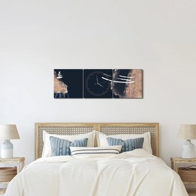 Obraz - Ciemnoniebieska abstrakcja (z zegarem) (90x30 cm)