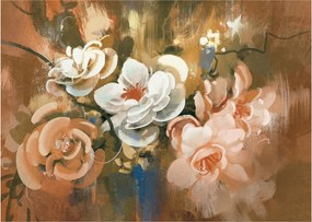 Obraz- Malowany bukiet kwiatów (70x50 cm)