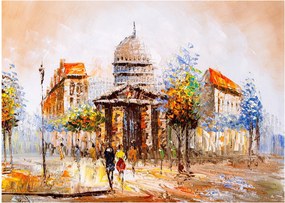Obraz na szkle - Malowana miejska pamiątka (70x50 cm)