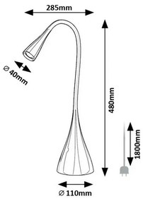 Rabalux 74204 lampa stołowa LED Jeff 2, czarny