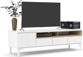 Długa szafka pod telewizor na nóżkach Roomers biała