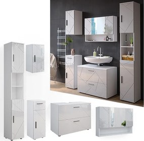 Zestaw mebli łazienkowych biały wysoki połysk 80x41x58.6 irma