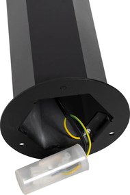 Lampa podłogowa zewnętrzna czarna z kloszem w kolorze dymu sześciokątnym 50 cm - Denmark