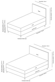 Beżowe tapicerowane łóżko jednoosobowe ze schowkiem i stelażem 120x200 cm Safir – Kalune Design