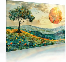 Obraz na szkle - Ilustracja krajobrazu (70x50 cm)