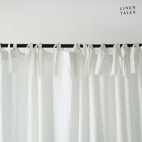 Biała lniana zasłona na troczki Linen Tales Night Time, 250x140 cm