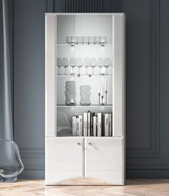 2-drzwiowa witryna Glamour 01, biały połysk