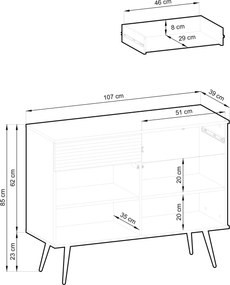 Komoda VENEZIA 107 cm do Salonu Sypialni Biały
