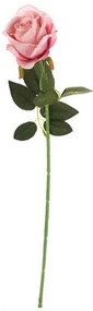Sztuczny kwiat Róża różowy, 1 kwiat, 15 x 15 x 50 cm
