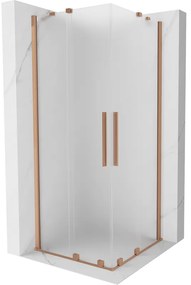 Mexen Velar Duo kabina prysznicowa rozsuwana 80 x 80 cm, szron, miedź szczotkowana - 871-080-080-32-65