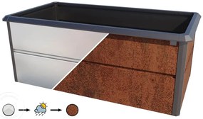PRIMEYARD 200 x 100 x 77 cm Grządka podwyższona, stal corten, Optyka rdzy, z ochroną przed ślimakami - (GFPV00784)