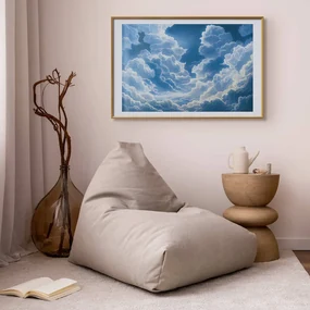 Plakat Niebo i puchate chmury 60x40 cm z ramą złotą z marginesem ARTGEIST B