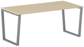Biurko PRIMO IMPRESS, 180x90 cm, szaro-srebrna podstawa, brzoza