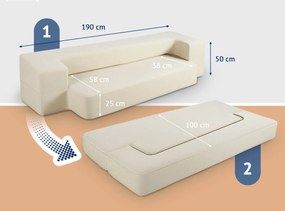 Sofa-materac 2w1 beżowa  CREAM/BEIG