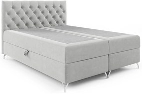 Jasnoszare łóżko kontynentalne glamour 5 rozmiarów - Lunavello 4X