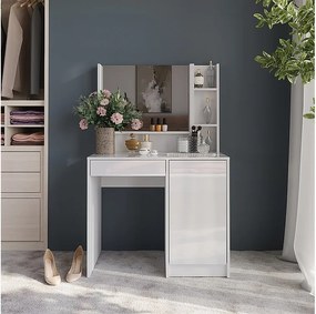 Stolik do przebierania biały/biały wysoki połysk 89.8x50.1x76 sherry