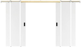 Drzwi przesuwne podwójne chowane w ścianie - 2 x wys. 205 x szer. 93 cm - MDF + białe PCV - VARIN II