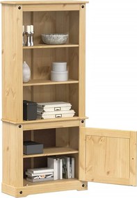 Wysoki Bufet z Masywnego Sosny Corona 74x38x170 cm - Elegancki i Przestronny