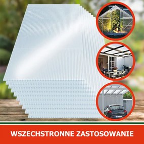 Poliwęglan komorowy MARK 6mm, 60,5x121x0,6cm, 10 szt., przezroczysta Jurhan