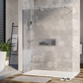 Ścianka prysznicowa Walk-In EX101 - Szkło ESG 10 mm z matowym paskiem - Różne szerokości