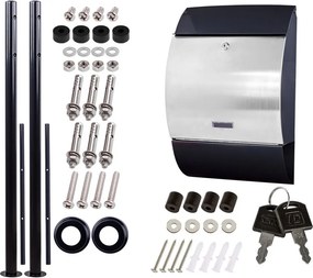 STILISTA Skrzynka na listy ze stojakiem, stal, 33 x 17 cm