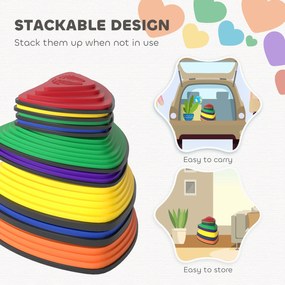 AIYAPLAY Zestaw 9 Trittsteine, design antypoślizgowy, do użytku wewnętrznego i zewnętrznego, łatwe do układania, kolorowe