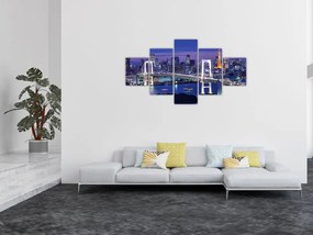 Obraz wielkiego miasta nocą (125x70 cm)