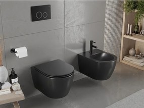 Mexen Carmen miska wc Rimless z deską wolnoopadającą slim, duroplast, czarna mat - 30881085