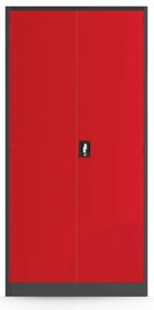 Warsztatowo-narzędziowa szafa metalowa DAREK, 920 x 1850 x 500 mm, antracytowo-czerwona