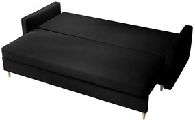 Czarna rozkładana sofa na nóżkach - Ahmo