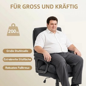 HOMCOM Fotel kierowniczy Ergonomiczny fotel biurowy do 200 kg o lnianym wyglądzie, wysokie oparcie, | Aosom PL