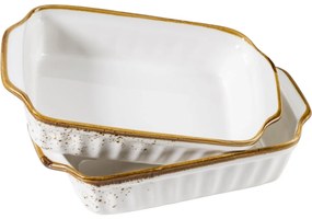 Mäser 2-częściowy zestaw naczyń do pieczeniaPintar Białe brązowe kropki 23 x 14,5 cm