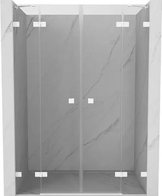Mexen Lunar Duo drzwi prysznicowe uchylne 150 cm, transparent, białe - 834D-150-000-20-00