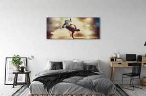 Duży obraz na płótnie Mężczyzna w Tańcu z Dymem