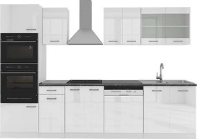 Aneks kuchenny biały wysoki połysk/biały 300x60x81.6 r-line