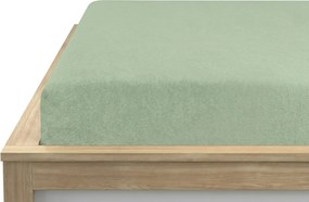 PrzytulneMieszkanie.pl Prześcieradło z gumką MOLTON z polaru jasny zielony 90 x 200 cm