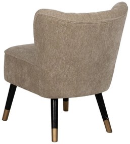 Beżowy fotel z tkaniny szenilowej Glam – Ixia