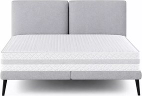 (Wyprzedaż) Łóżko tapicerowane w kolorze platynowym Selena na wysokich nogach 160x200, Whisper 16