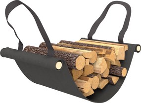 Outsunny Regał na Drewno na Opał, 0,33 m³, z Torbą i Ochronną Pokrywą, Metalowy, do 150 kg, 120 x 36 x 99 cm, Czarny