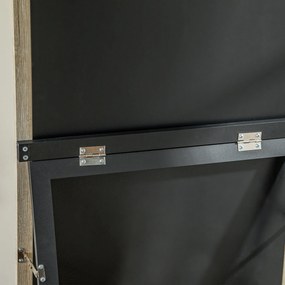 HOMCOM Lustro całosylwetkowe, rama MDF, folia antyrozbryzgowa, 162,6 x 53,3 cm, Naturalne drewno