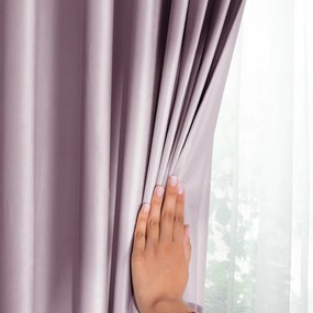 Jasnoróżowa aksamitna zasłona częściowo zaciemniająca (dimout) 140x270 cm Eyelets – Restilo