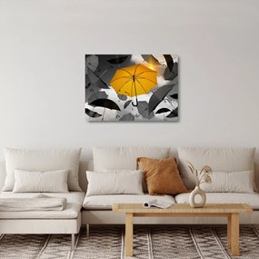 Obraz na szkle żółtego parasola (70x50 cm)