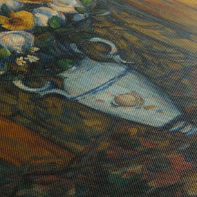 Obraz - Paul Cézanne, Vase of Flowers, reprodukcje (z zegarem) (90x30 cm)