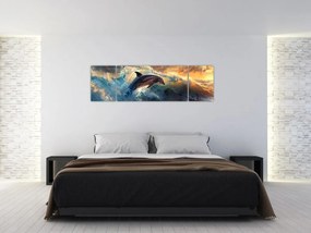 Obraz - Delfin, ilustracje (170x50 cm)