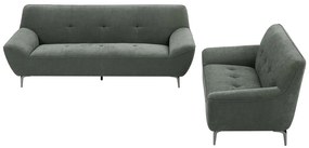 Kanapy 3-osobowa i 2-osobowa z zieloną tapicerką - PAVULIA