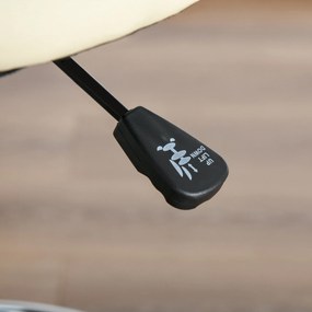 HOMCOM Stołek barowy Obrotowe krzesła barowe regulowane z oparciem tapicerowanym PU beżowy