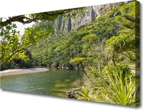 Obraz drukowany na płótnie Spokojna Przystań nad Jeziorem